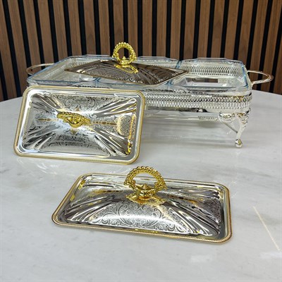 Winterbach Calista Isıtıcılı 3 Bölmeli Sunumluk Silver Gold