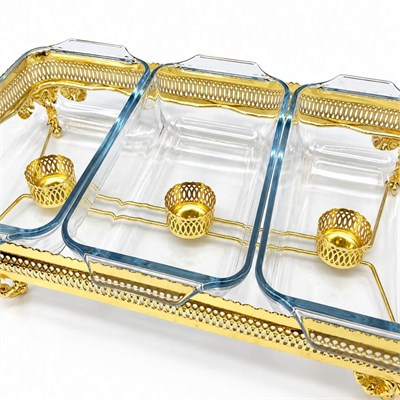 Winterbach Calista Isıtıcılı 3 Bölmeli Sunumluk Gold