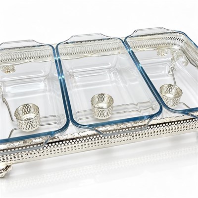 Winterbach Calista Isıtıcılı 3 Bölmeli Sunumluk Silver Gold