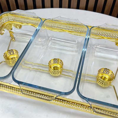 Winterbach Calista Isıtıcılı 3 Bölmeli Sunumluk Gold