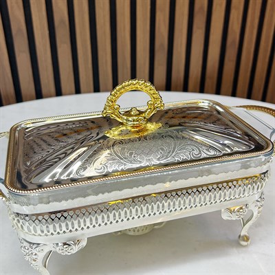 Winterbach Calista Isıtıcılı Dikdörtgen Küçük Sunumluk Silver Gold 