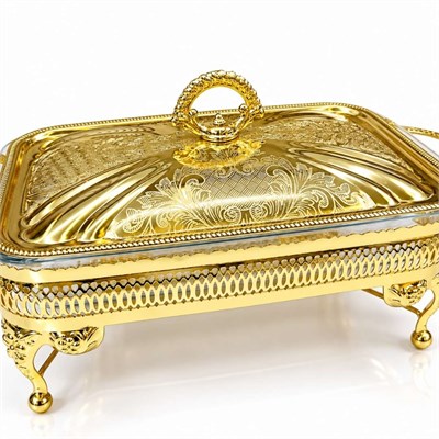 Winterbach Calista Isıtıcılı Dikdörtgen Orta Sunumluk Gold
