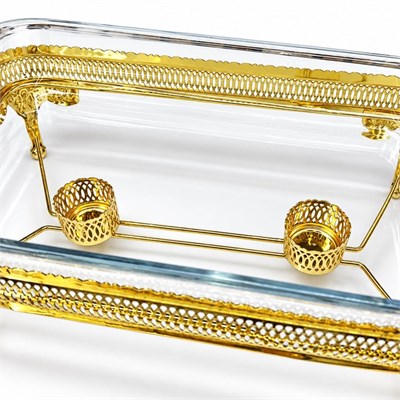 Winterbach Calista Isıtıcılı Dikdörtgen Büyük Sunumluk Gold