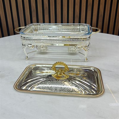 Winterbach Calista Isıtıcılı Dikdörtgen Orta Sunumluk Silver Gold 