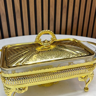 Winterbach Calista Isıtıcılı Dikdörtgen Küçük Sunumluk Gold 