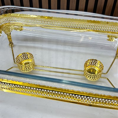 Winterbach Calista Isıtıcılı Dikdörtgen Büyük Sunumluk Gold