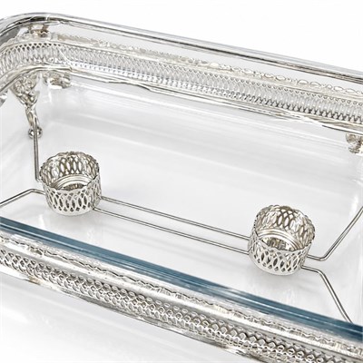 Winterbach Calista Isıtıcılı Dikdörtgen Büyük Sunumluk Silver Gold