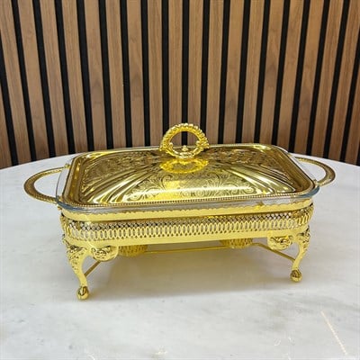 Winterbach Calista Isıtıcılı Dikdörtgen Orta Sunumluk Gold 