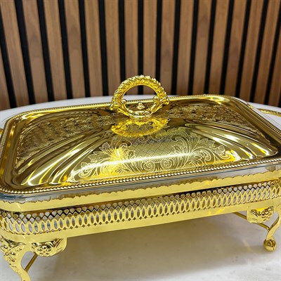 Winterbach Calista Isıtıcılı Dikdörtgen Orta Sunumluk Gold 