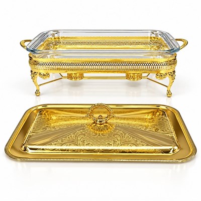Winterbach Calista Isıtıcılı Dikdörtgen Büyük Sunumluk Gold