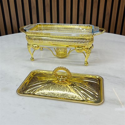 Winterbach Calista Isıtıcılı Dikdörtgen Küçük Sunumluk Gold 