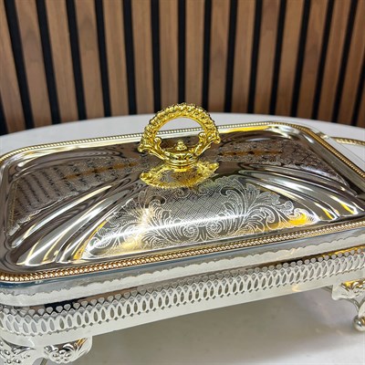 Winterbach Calista Isıtıcılı Dikdörtgen Orta Sunumluk Silver Gold 