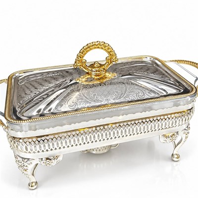 Winterbach Calista Isıtıcılı Dikdörtgen Küçük Sunumluk Silver Gold 