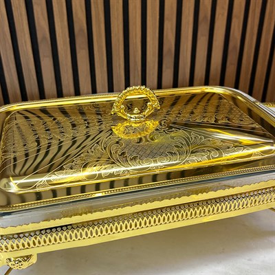 Winterbach Calista Isıtıcılı Dikdörtgen Büyük Sunumluk Gold