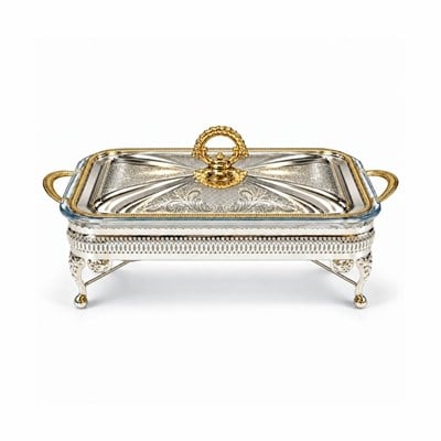 Winterbach Calista Isıtıcılı Dikdörtgen Orta Sunumluk Silver Gold 
