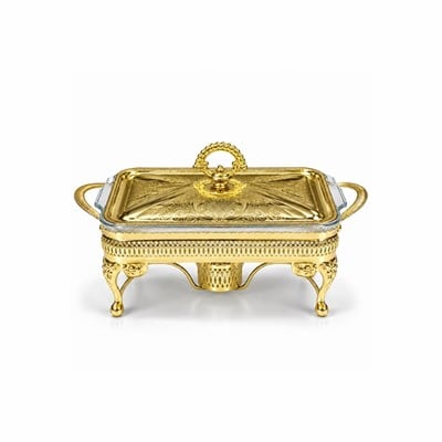 Winterbach Calista Isıtıcılı Dikdörtgen Küçük Sunumluk Gold 