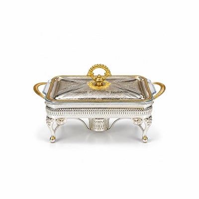 Winterbach Calista Isıtıcılı Dikdörtgen Küçük Sunumluk Silver Gold 