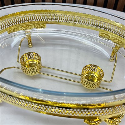 Winterbach Calista Isıtıcılı Oval Büyük Sunumluk Gold