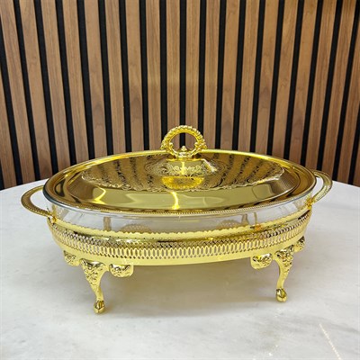 Winterbach Calista Isıtıcılı Oval Büyük Sunumluk Gold
