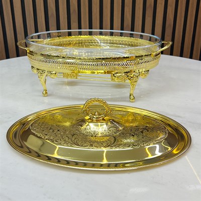 Winterbach Calista Isıtıcılı Oval Büyük Sunumluk Gold