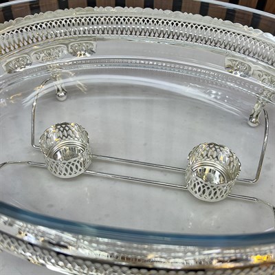 Winterbach Calista Isıtıcılı Oval Büyük Sunumluk Silver Gold