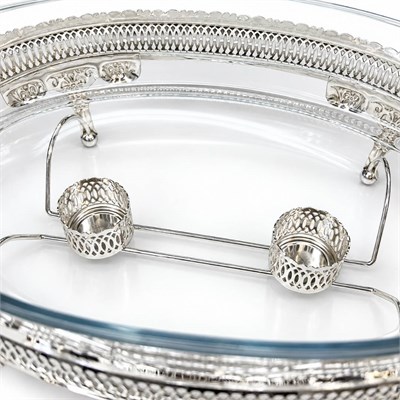 Winterbach Calista Isıtıcılı Oval Büyük Sunumluk Silver Gold