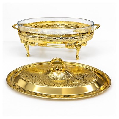 Winterbach Calista Isıtıcılı Oval Büyük Sunumluk Gold