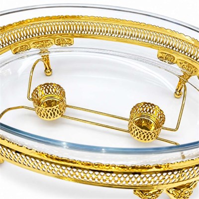 Winterbach Calista Isıtıcılı Oval Büyük Sunumluk Gold