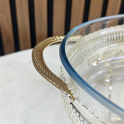 Winterbach Calista Isıtıcılı Oval Büyük Sunumluk Silver Gold
