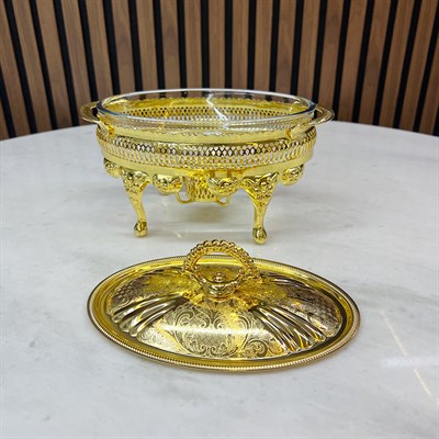 Winterbach Calista Isıtıcılı Oval Küçük Sunumluk Gold