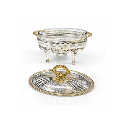 Winterbach Calista Isıtıcılı Oval Küçük Sunumluk Silver Gold