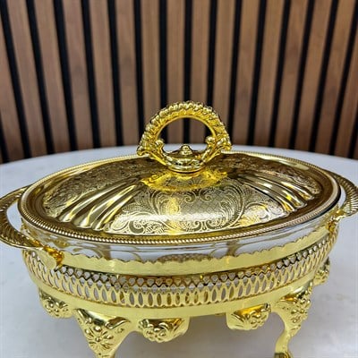 Winterbach Calista Isıtıcılı Oval Küçük Sunumluk Gold