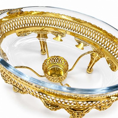 Winterbach Calista Isıtıcılı Oval Küçük Sunumluk Gold