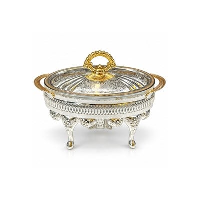 Winterbach Calista Isıtıcılı Oval Küçük Sunumluk Silver Gold
