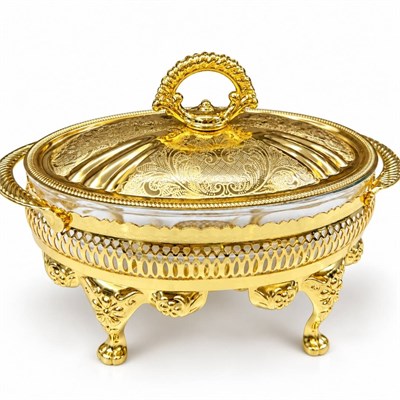 Winterbach Calista Isıtıcılı Oval Küçük Sunumluk Gold