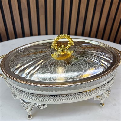 Winterbach Calista Isıtıcılı Oval Orta Sunumluk Silver Gold