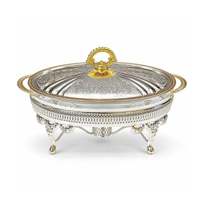 Winterbach Calista Isıtıcılı Oval Orta Sunumluk Silver Gold