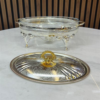 Winterbach Calista Isıtıcılı Oval Orta Sunumluk Silver Gold