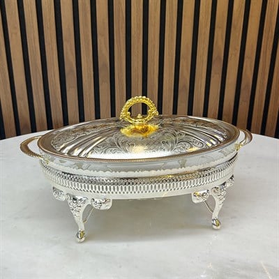 Winterbach Calista Isıtıcılı Oval Orta Sunumluk Silver Gold