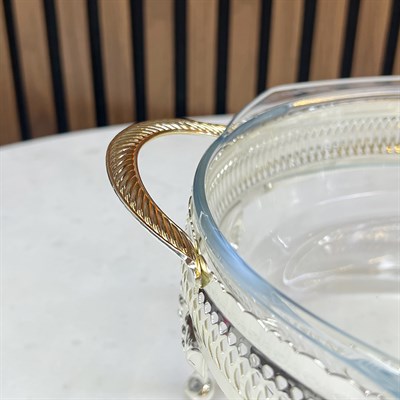 Winterbach Calista Isıtıcılı Yuvarlak Sunumluk Silver Gold