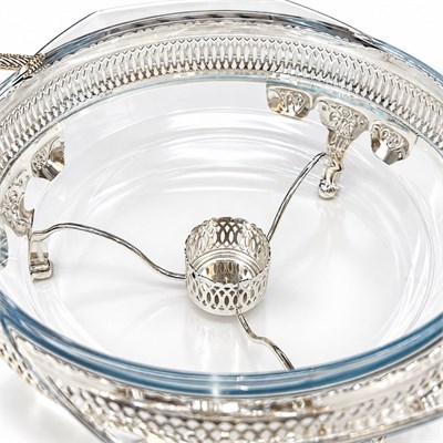 Winterbach Calista Isıtıcılı Yuvarlak Sunumluk Silver Gold