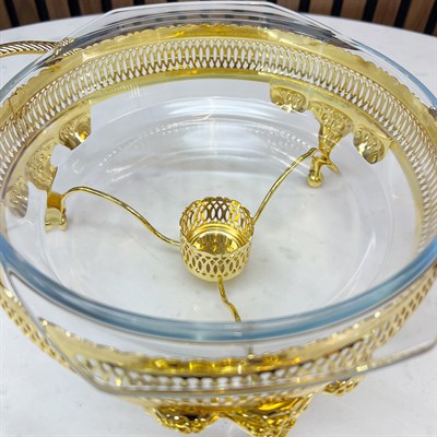 Winterbach Calista Isıtıcılı Yuvarlak Sunumluk Gold