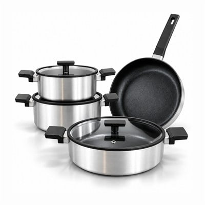 Winterbach Premium Chef 7 Parça Tencere Seti - Silver
