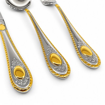 Winterbach Stone 84 Parça Çatal Kaşık Bıçak Takımı Gold