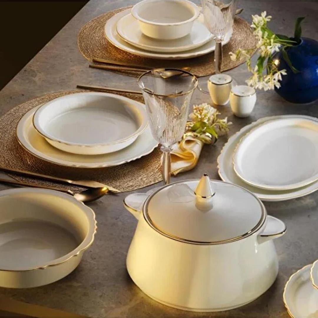 Rumi 60 Piece Dinner Set for 12 People Gold 8690601075638