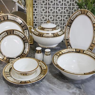 Queen's of England Le Prada 61 Piece Porcelain Dinner Set for 12