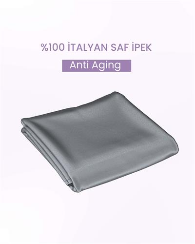 İpek Yastık Kılıfı %100 Saf İtalyan İpek | Shine Pillow Özel Tasarım Gri (Silver)