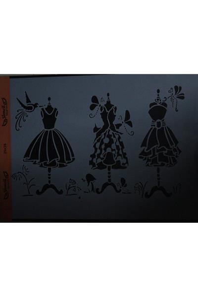S049 Kostüm Duvar Ahşap Cam Boyama Deseni 25x35