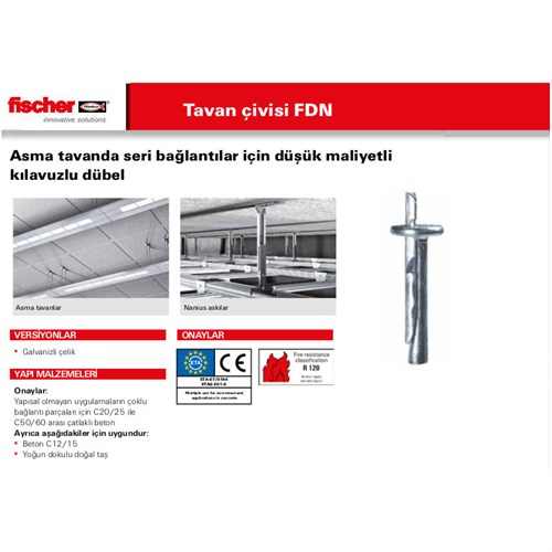 FİSCHER TAVAN ÇİVİSİ 6*65 100 LÜ