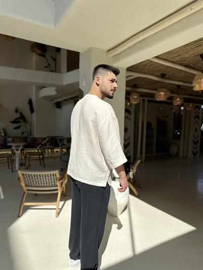 Fakir Kol Müslin Tshirt Krem